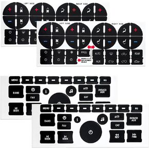 4 PCS AC Dash Button Repair Kit, Decal Replacement for Fixing Ruined Faded A/C Controls, AC & Radio Dash Buttons Decal Replacement Stickers, Universal Car Accessories in Saudi Arabia