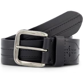 Frye Men's 40mm Leather Heat Press With Stitch Detail Belt, Dark Brown, 40