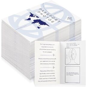 200 Pcs Thick Passport Photo Holder 5.31 x 3.54 Inches Passport Photo Folders with Compartment to Place Photos Visa Photos Safely for Office, Customers Deliver Pictures