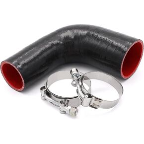 90 Degree Elbow Reducer Coupler Silicone Hose 4-Ply 2inch to 2 1/2-inch for Turbo/Intercooler/Intake Piping,Length 102mm Thickness 5mm with T-Bolt Clamp