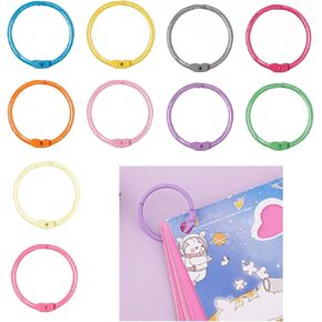 50pcs Binder Rings Assorted Colors 1.2 inch Loose Leaf Binder Ring for Loose-Leaf Book, Paper Cards, Key Rings Home or Office (1.2 Inch (50 Pcs))