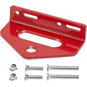 Zero Turn Mower Trailer Tow Hitch, 1/4"(6mm) Thick Heavy Duty Steel Universal Lawn Trailer Hitch 2"-5.1" Hole Center, Versatile Chain Slot Rugged Steel Trailer Hitch with Carriage Bolt Hardware Red