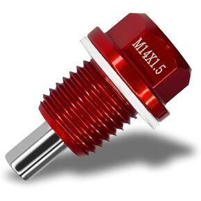 HHirificing M14×1.5 Car Magnetic Oil Drain Plug Removal Tool, Aluminum Alloy Oil Pan Sump Drain Nut Bolt Screw Repair Kit for Most Ford, GM, Hyundai, KIA and Accord, Civic, Pilot, Odyssey(Red)