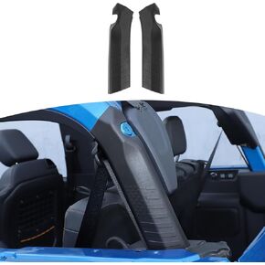 RT-TCZ for Bronco Roll Bar Protector D Pillar Cover Compatible with Ford Bronco 2021 2022 2023 4 Door Black Exterior Accessories 2pcs(Not for Sport)