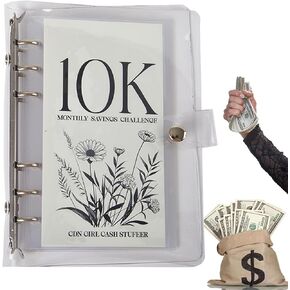 12-Month Envelopes Money Saving Challenge Binder, Money Savings Challenges Book with Envelopes, Easy and Funny Way To Save 10K Dollars, 12 Month Savings Challenge(10K Dollars)