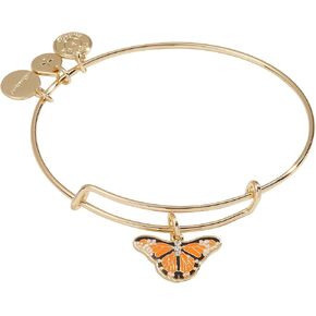 Alex and Ani AA747523SG,Monarch Butterfly Expandable Bangle Bracelet,Shiny Gold,Orange, Bracelets