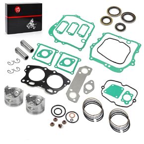 Oversize 0.5mm Piston & Ring Gasket Seal Top End Rebuild Kit for EZGO 4 Cycle Gas Golf Cart 350cc EH35C MCI Fuji Robin Engine 1996-2008