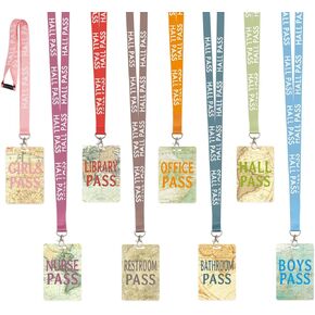 Hall Pass for Classrooms Hall Passes Lanyards Travel The Map Travel World Set of 8 Teacher Supplies Gift Boy Girl Bathroom Library Office Nurse Pass Elementary Middle School in Saudi Arabia