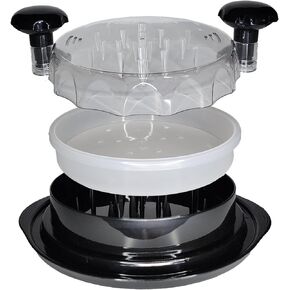 Chicken Shredder, upgraded non slip hand opperated twist to shred, added middle insert/tray/storage, shredder for chicken cutlet, brisket, pork, salad mixer, Dishwasher safe