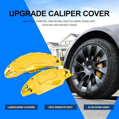 مجموعة أغطية الفرجار مكونة من 4 قطع متوافقة مع ملحقات Tesla Model Y، 2020-2024 19 20 بوصة لمحور العجلات الأمامية والخلفية لأغطية الفرجار، مناسبة لفرجار الفرامل الأحمر Tesla Model Y (لا تناسب طراز Tesla 3) in Saudi Arabia