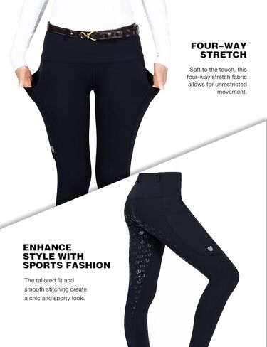 Harrison Howard Rider Breeches with Side Pockets Belt Loops Breathable Full-Seat Riding Pants Adds Grip & Safety for Riders in Saudi Arabia