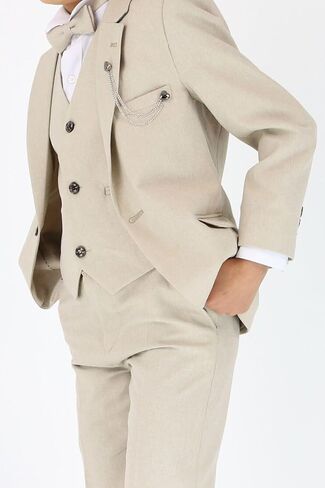 Boys Textured 6-Piece Formal Suit - Slim Fit for Pageboy, Wedding, Communion, Ages 1-16 in Saudi Arabia