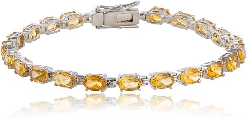 Amazon Collection 925 Sterling Silver Tennis Bracelet for Women with 6 x 4mm Oval Cut Garnet January Birthstones in Saudi Arabia