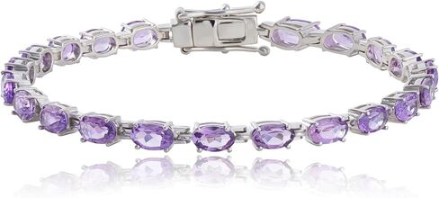 Amazon Collection 925 Sterling Silver Tennis Bracelet for Women with 6 x 4mm Oval Cut Garnet January Birthstones in Saudi Arabia