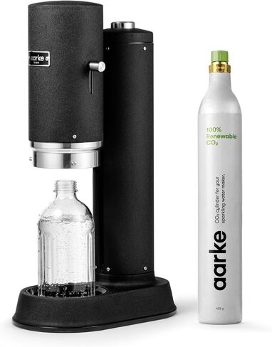 Aarke Carbonator Pro - Premium Sparkling Water Maker, Stainless Steel | Professional Grade, Dishwasher Safe Glass Bottle Included, Stainless Steel, Cordless in Kuwait