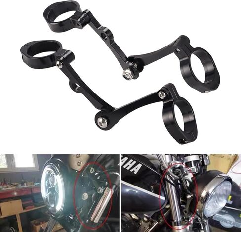 دعامة أمامية للدراجة النارية CNC 39 مم - 41 مم حامل مصباح رأس الشوكة للمقهى المتسابق سبورتستر بجولة سوفتيل داينا تشوبر بوبر يونيفرسال، أسود in Kuwait