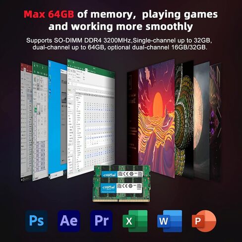 كمبيوتر صغير Beelink SER5 PRO، AMD Ryzen 5 5600H (حتى 4.2 جيجا هرتز، 6C/12T)، ذاكرة وصول عشوائي DDR4 سعة 16 جيجا (3200 ميجا هرتز)/500 جيجا بايت M.2 PCIe3.0 NVMe SSD كمبيوتر صغير، يدعم شاشة عرض ثلاثية الشاشات 4K/WiFi 6/BT5.2 in Kuwait