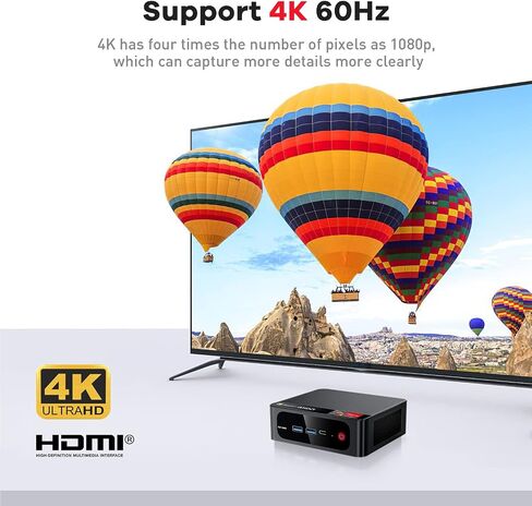 كمبيوتر صغير Beelink SER5 PRO، AMD Ryzen 5 5600H (حتى 4.2 جيجا هرتز، 6C/12T)، ذاكرة وصول عشوائي DDR4 سعة 16 جيجا (3200 ميجا هرتز)/500 جيجا بايت M.2 PCIe3.0 NVMe SSD كمبيوتر صغير، يدعم شاشة عرض ثلاثية الشاشات 4K/WiFi 6/BT5.2 in Kuwait
