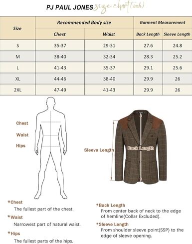 PJ PAUL JONES Men's Blazer Herringbone Tweed Sport Coats Two Button Wool Blend Formal Jacket in Saudi Arabia