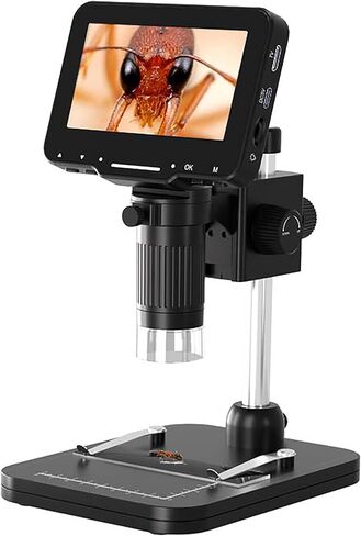 مجهر رقمي YEECOPON CM2 1000x، مكبر للعملات المعدنية مع 8 مصابيح LED قابلة للتعديل، متوافق مع iPhone وAndroid وMac وWindows in Kuwait