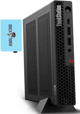 Lenovo ThinkStation P3 Tiny WiFi Business Mini Desktop (Intel i7-13700T 16-Core, 64GB RAM, 1TB PCIe SSD, T1000, Bluetooth, HDMI, USB 3.2, Black, Win 10 Pro) with Hub in Saudi Arabia