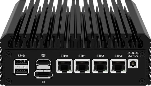 Firewall Appliance 2.5Gbe Intel Celeron N5095 Quad Core, 4*Intel I225-V LAN Fanless Mini PC 8G DDR4 128G M.2 NVMe Support PFSENSE Router/AES-NI/OPNsense in Kuwait