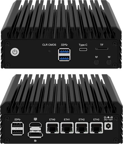 Firewall Appliance 2.5Gbe Intel Celeron N5095 Quad Core, 4*Intel I225-V LAN Fanless Mini PC 8G DDR4 128G M.2 NVMe Support PFSENSE Router/AES-NI/OPNsense in Kuwait