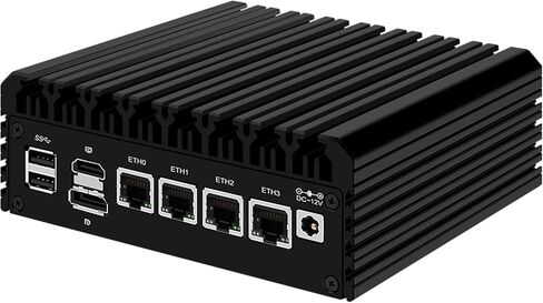 Firewall Appliance 2.5Gbe Intel Celeron N5095 Quad Core, 4*Intel I225-V LAN Fanless Mini PC 8G DDR4 128G M.2 NVMe Support PFSENSE Router/AES-NI/OPNsense in Kuwait