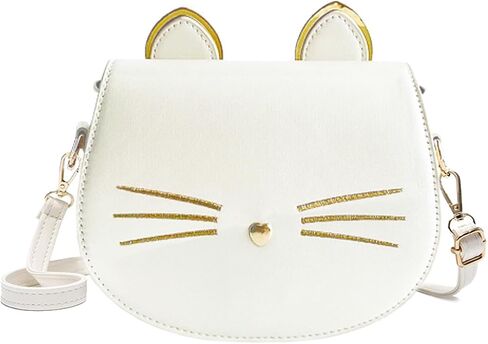 Cute Cat Purse for Teens Girls Kids Crossbody Bag Gift, White in Saudi Arabia