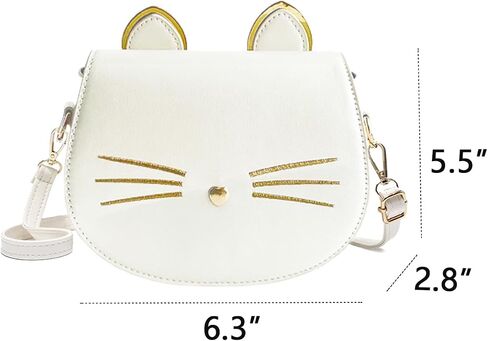 Cute Cat Purse for Teens Girls Kids Crossbody Bag Gift, White in Saudi Arabia