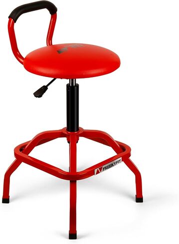 Garage Stool, Adjustable Height Swivel Work Bar Mechanic Stool, Shop Stool with Backrest, Pneumatic Shop Stool for Home, Bar and Shop, 300 LBS Capacity, 360° Rotation, Heavy Duty, Black in Kuwait