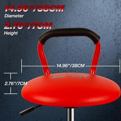 Garage Stool, Adjustable Height Swivel Work Bar Mechanic Stool, Shop Stool with Backrest, Pneumatic Shop Stool for Home, Bar and Shop, 300 LBS Capacity, 360° Rotation, Heavy Duty, Black in Kuwait