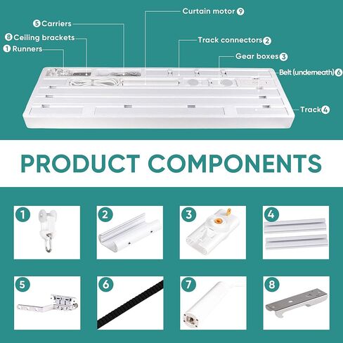 2303ECS3MP1 ستائر كهربائية ذكية، حزمة واحدة، أبيض in Kuwait