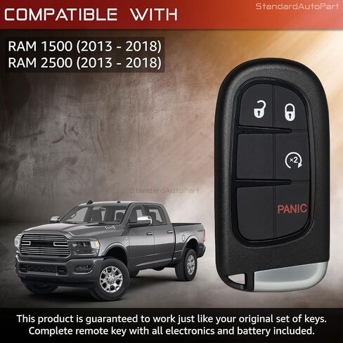 StandardAutoPart Replacement Keyless entry Smart key fob compatible with Ram 1500 2500 2013 2014 2015 2016 2017 2018 GQ4-54T (5 Button) in Saudi Arabia