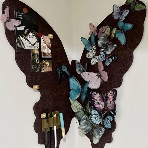 64 Pcs Butterfly Cork Board Set 36 Pcs 3D Butterfly Wall Decor 25 Pcs Push Pins 2 Pcs Dispense Frameless Picture Board Message Noticeboard for Home Party Decorations in Saudi Arabia