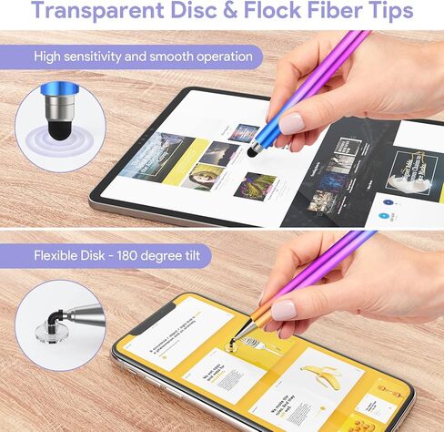 بي نوت قلم ستايلس لشاشة اللمس، قلم ستايلس بطرف مطاطي عالي الحساسية للرسم والكتابة والتابلت لاجهزة ايباد وايفون وابل واندرويد واتش بي كروم بوك والجوال - ذهبي وردي in Kuwait