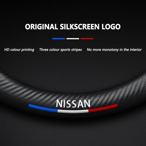 Customized Steering Wheel Cover Compatible with Honda, Premium Napaa Leather and Carbon Fiber Texture Steering Wheel Cover,with 2 Coasters and USB Fast Charging Cable (Red) in Saudi Arabia