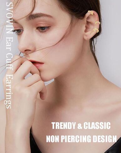 16 Pcs Ear Cuffs for Women Non Piercing Ear Cuffs Earrings 14K Gold Plated Cuff Earrings Non Pierced Clip On Cartilage Earring Fake Earrings Jewelry Set in Saudi Arabia