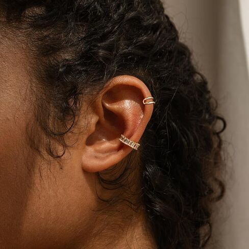 16 Pcs Ear Cuffs for Women Non Piercing Ear Cuffs Earrings 14K Gold Plated Cuff Earrings Non Pierced Clip On Cartilage Earring Fake Earrings Jewelry Set in Saudi Arabia