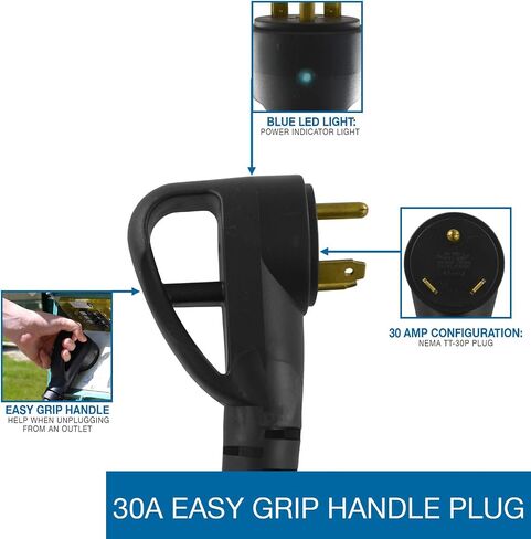 Conntek 15340 RV 30-Amp Plug with Ergo Grip to 15/20 U.S Female Connector Light End Adapter in Saudi Arabia