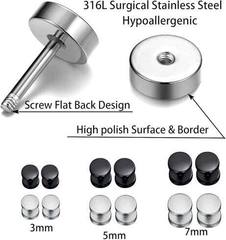 مقياس وهمي 316L جراحي من الفولاذ المقاوم للصدأ بعيون شريرة مستديرة من الدمبل بظهر مسطح in Kuwait