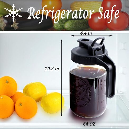 Cold Brew Mason Jar Coffee Maker 32 OZ Wide Mouth Cold Brew Pitcher With Coffee Filter For Coffee, Iced Tea, Sun Tea, Lemonade in Saudi Arabia