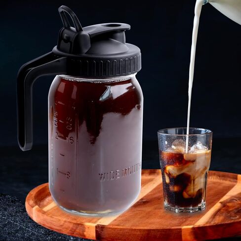 Cold Brew Mason Jar Coffee Maker 32 OZ Wide Mouth Cold Brew Pitcher With Coffee Filter For Coffee, Iced Tea, Sun Tea, Lemonade in Saudi Arabia