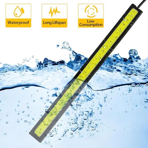 Linkstyle 12 قطعة ضوء الجري النهاري، شريط LED خارجي داخلي للسيارة، ضوء فائق السطوع 12 فولت تحت التوهج، مصباح تشغيل COB DRL مقاوم للماء للشاحنة والقوارب والدراجات النارية RV، أبيض in Kuwait