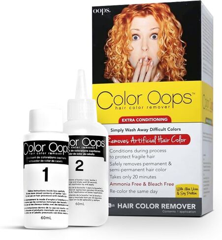 Color Oops Extra Conditioning Hair Color Remover, 1 Application, Hair Dye Remover Processes in 20 Minutes, Safely Removes Permanent & Semi-Permanent Hair Color, Ammonia & Bleach Free in Saudi Arabia