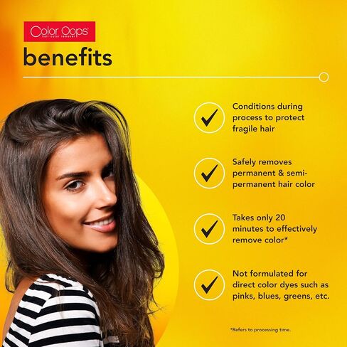 Color Oops Extra Conditioning Hair Color Remover, 1 Application, Hair Dye Remover Processes in 20 Minutes, Safely Removes Permanent & Semi-Permanent Hair Color, Ammonia & Bleach Free in Saudi Arabia
