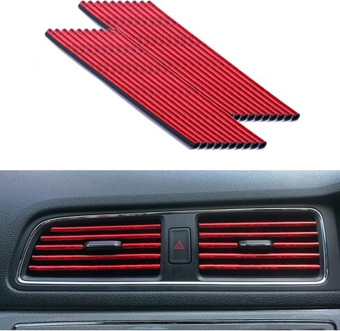 Car Air Conditioner Decoration Strip for Vent Outlet, Universal Waterproof Bendable Trim, Car Interior Accessories (Red) in Saudi Arabia