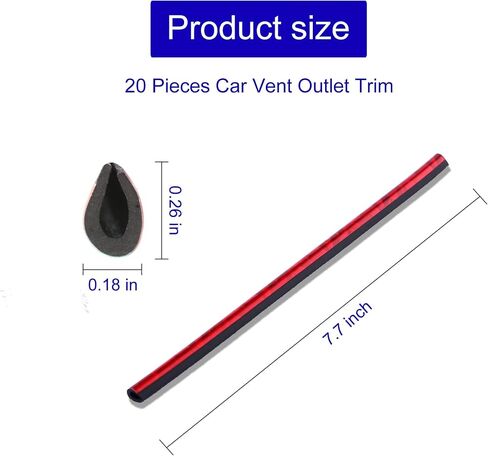 Car Air Conditioner Decoration Strip for Vent Outlet, Universal Waterproof Bendable Trim, Car Interior Accessories (Red) in Saudi Arabia