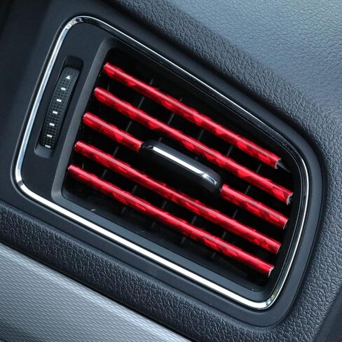 Car Air Conditioner Decoration Strip for Vent Outlet, Universal Waterproof Bendable Trim, Car Interior Accessories (Red) in Saudi Arabia
