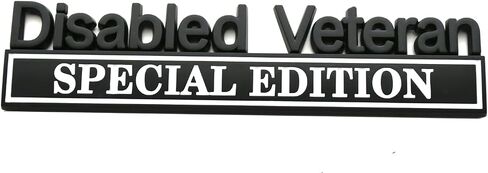1pc Disabled Veteran Special Edition Emblem Car Decal, Warrior Soldier 3D Sticker, Disabled Veteran Special Edition Letters Car Badges, Accessories (Black Red) in Kuwait